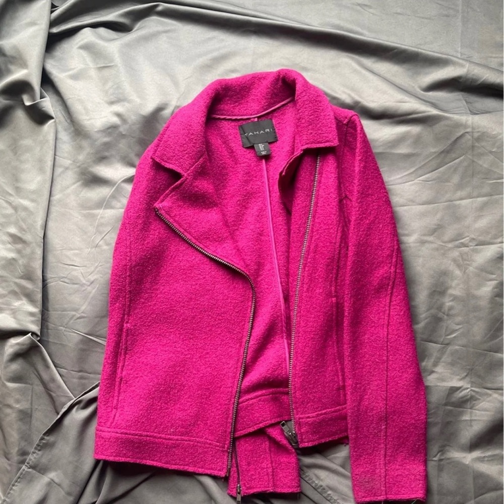 Womens majenta wool zip Jacket size small